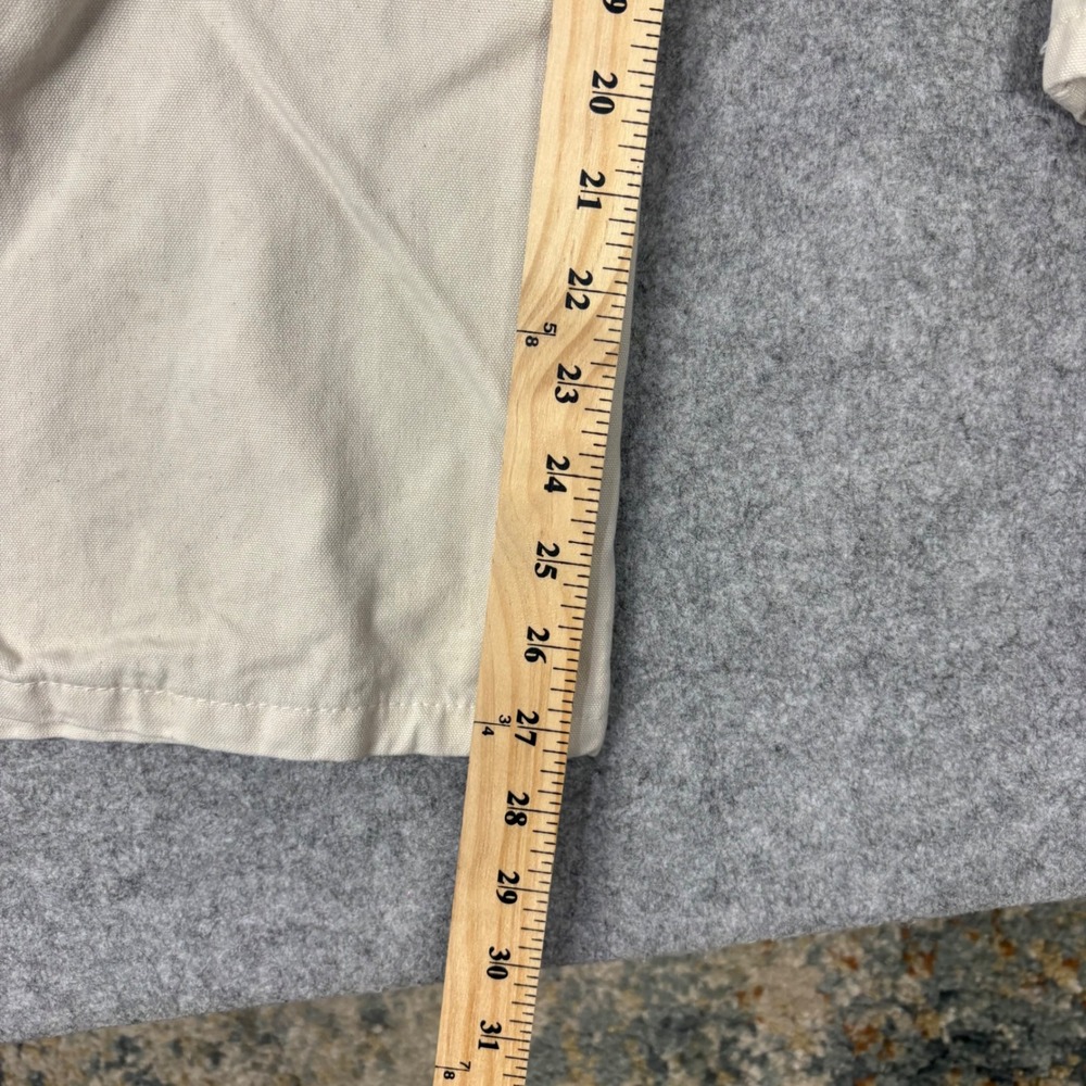 Baggy Mens Pleated Wide Leg Canvas Pants Cream Off White Streetwear Size M - Picture 4 of 7